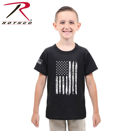 Rothco Kids US Flag T-Shirt Black Size L - Get Tight Gear