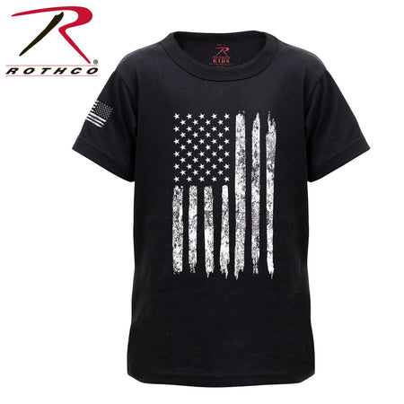 Rothco Kids US Flag T-Shirt Black Size S - Get Tight Gear