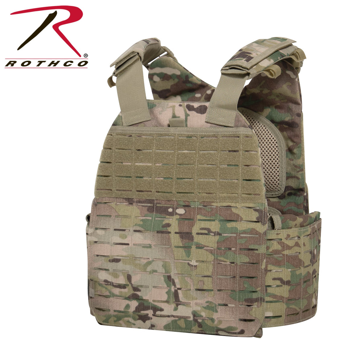 Rothco Laser Cut MOLLE Plate Carrier Vest MultiCam Size Regular - Get Tight Gear