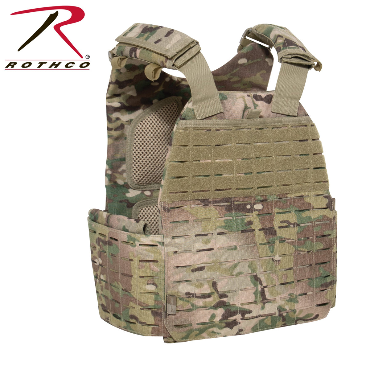Rothco Laser Cut MOLLE Plate Carrier Vest MultiCam Size Regular - Get Tight Gear