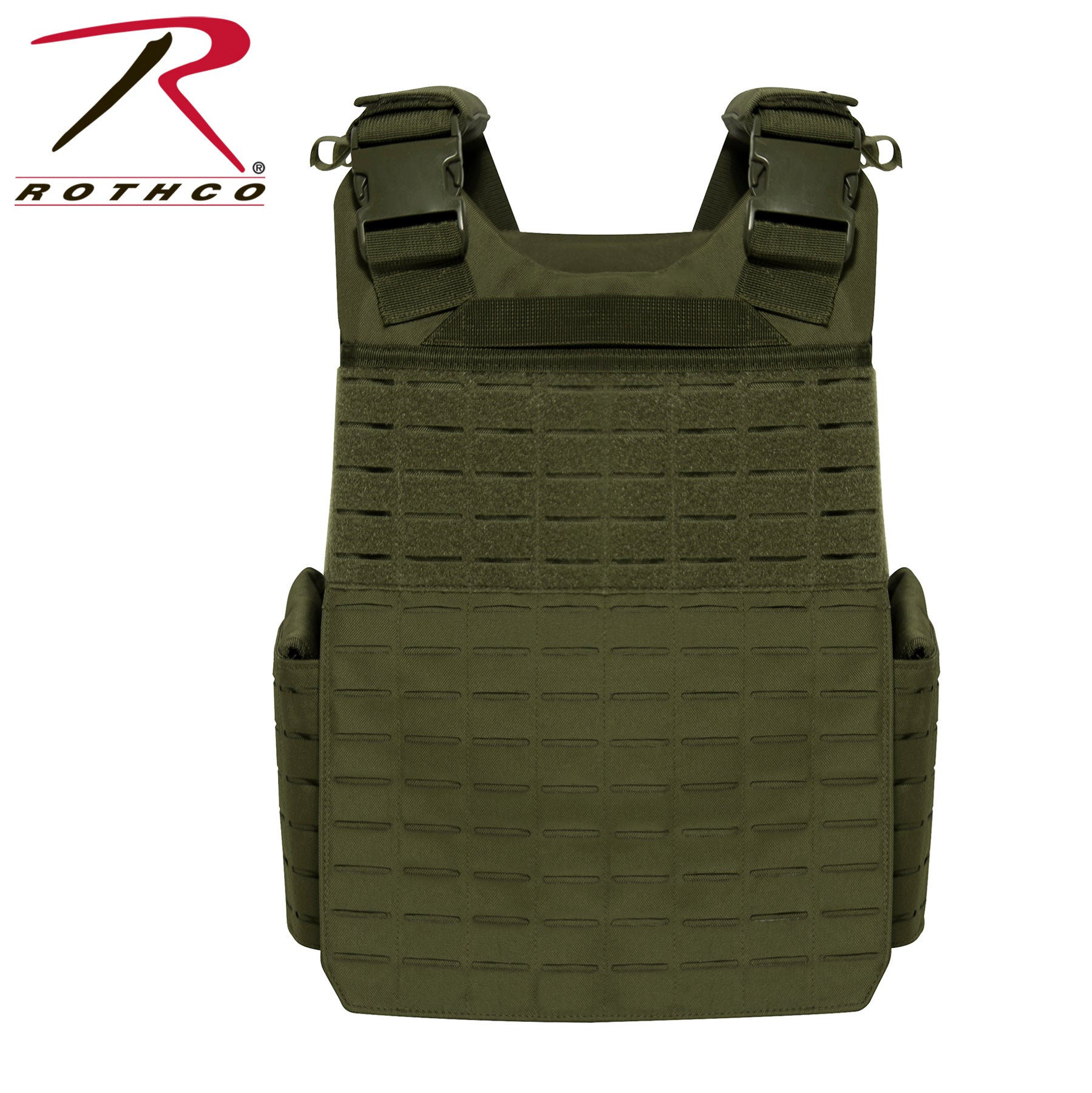 Rothco Laser Cut MOLLE Plate Carrier Vest Olive Drab Size Regular - Get Tight Gear