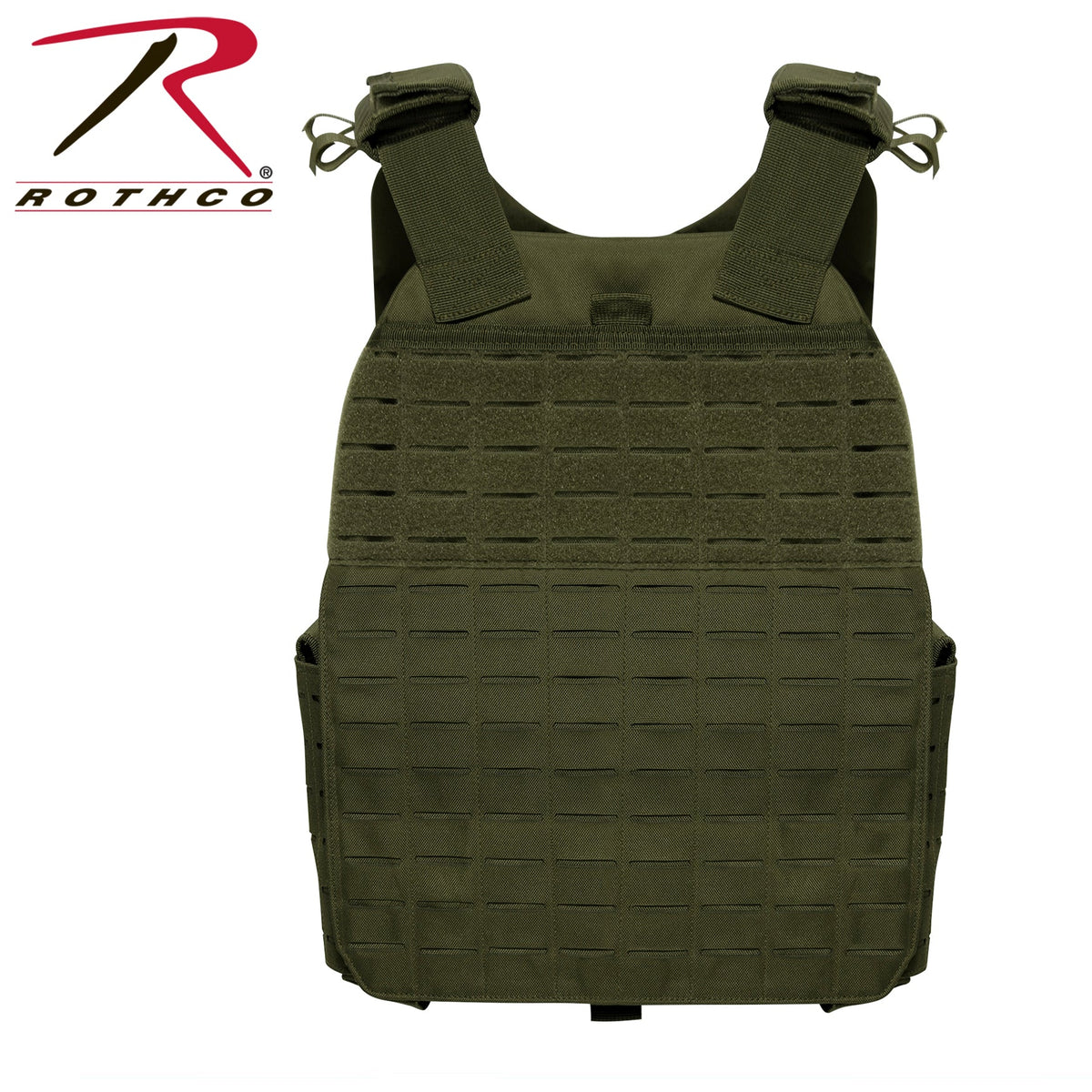 Rothco Laser Cut MOLLE Plate Carrier Vest Olive Drab Size Regular - Get Tight Gear