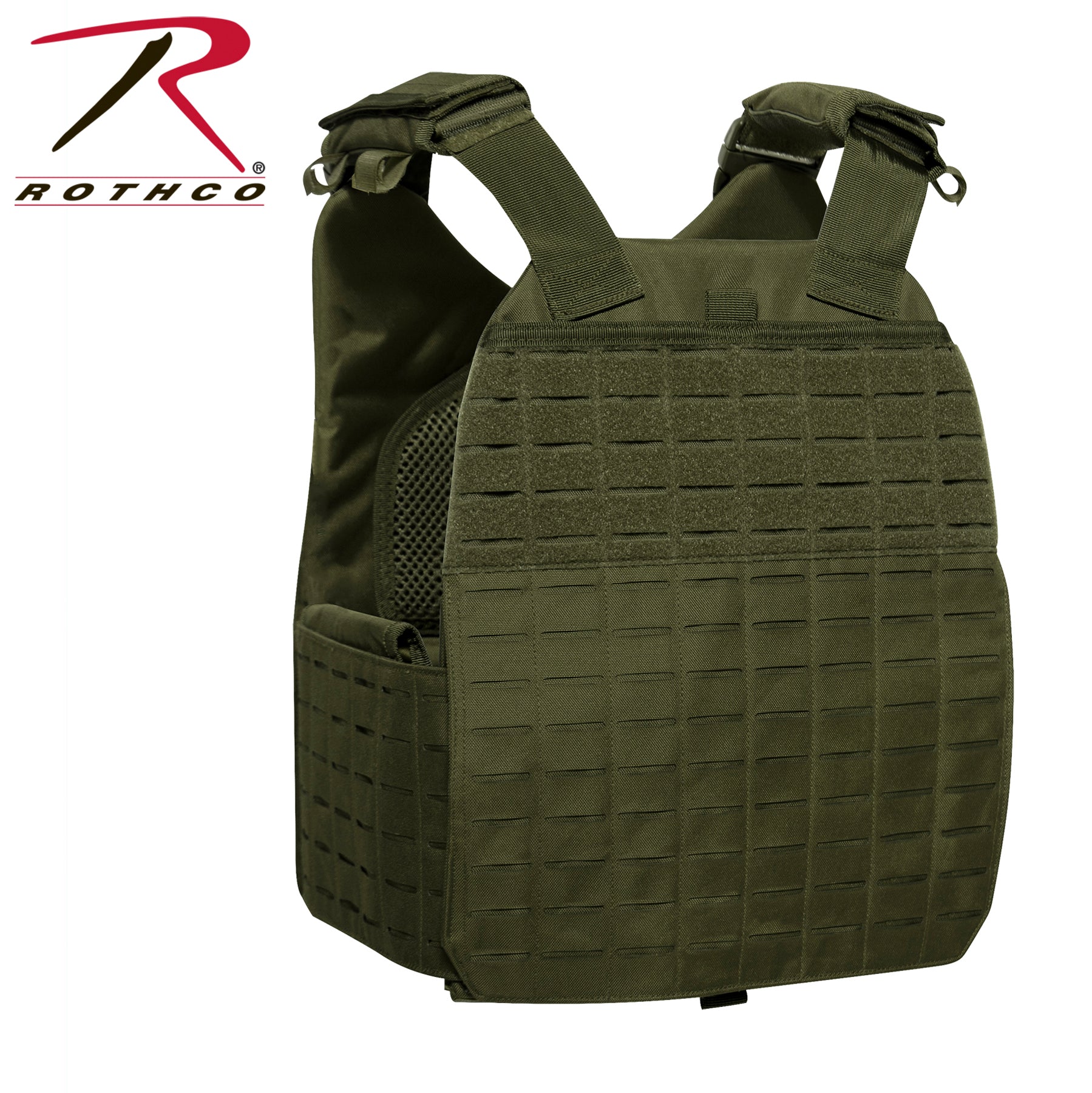 Rothco Laser Cut MOLLE Plate Carrier Vest Olive Drab Size Regular - Get Tight Gear