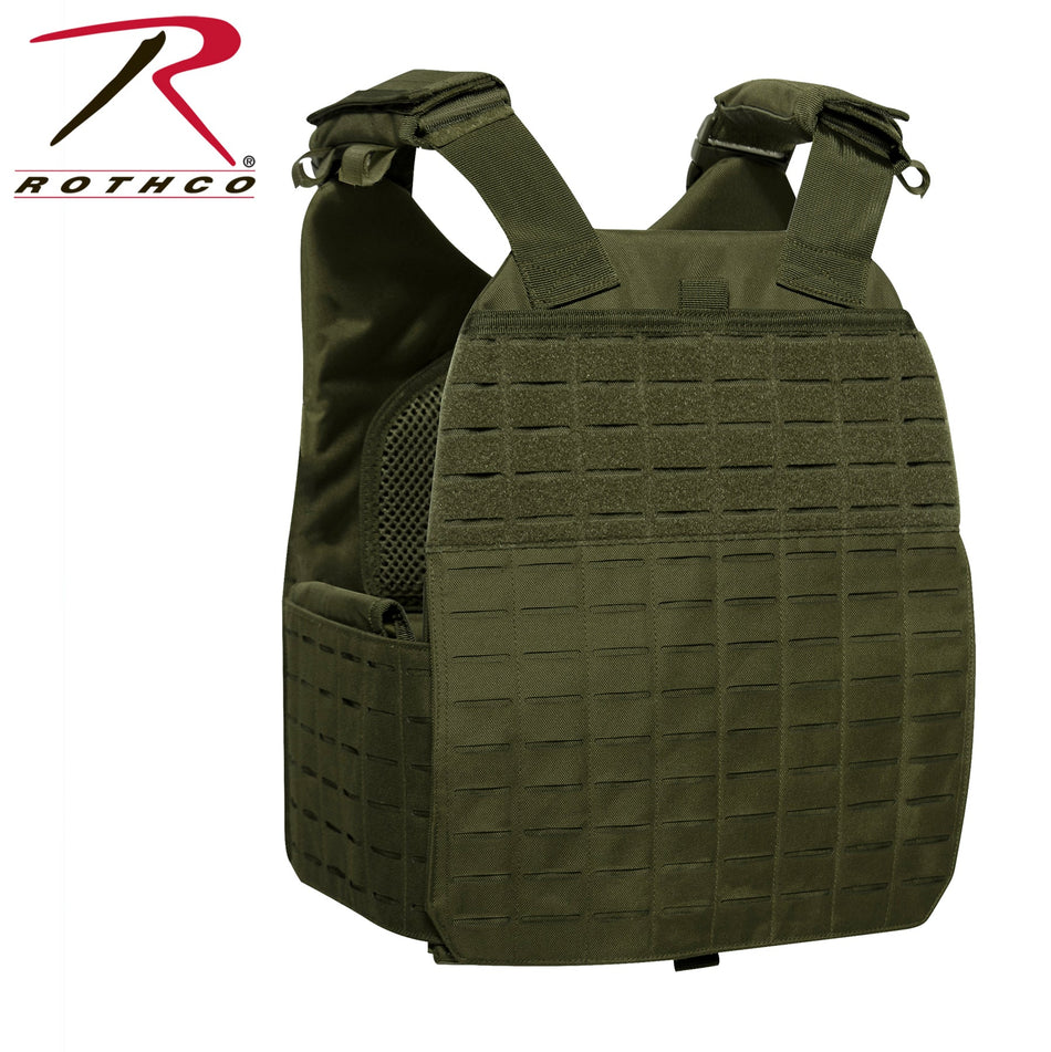 Rothco Laser Cut MOLLE Plate Carrier Vest Olive Drab Size Regular - Get Tight Gear