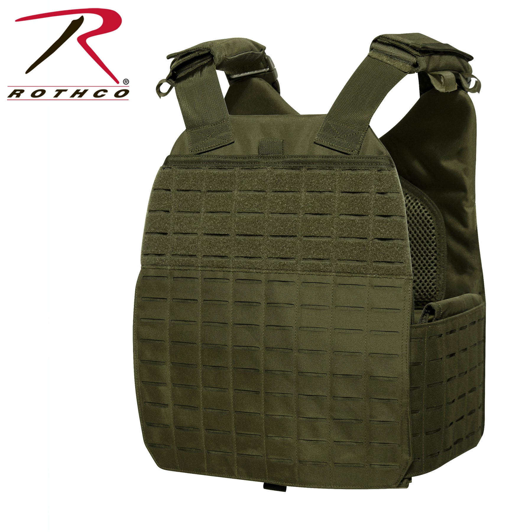 Rothco Laser Cut MOLLE Plate Carrier Vest Olive Drab Size Regular - Get Tight Gear