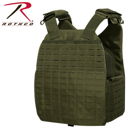 Rothco Laser Cut MOLLE Plate Carrier Vest Olive Drab Size Regular - Get Tight Gear