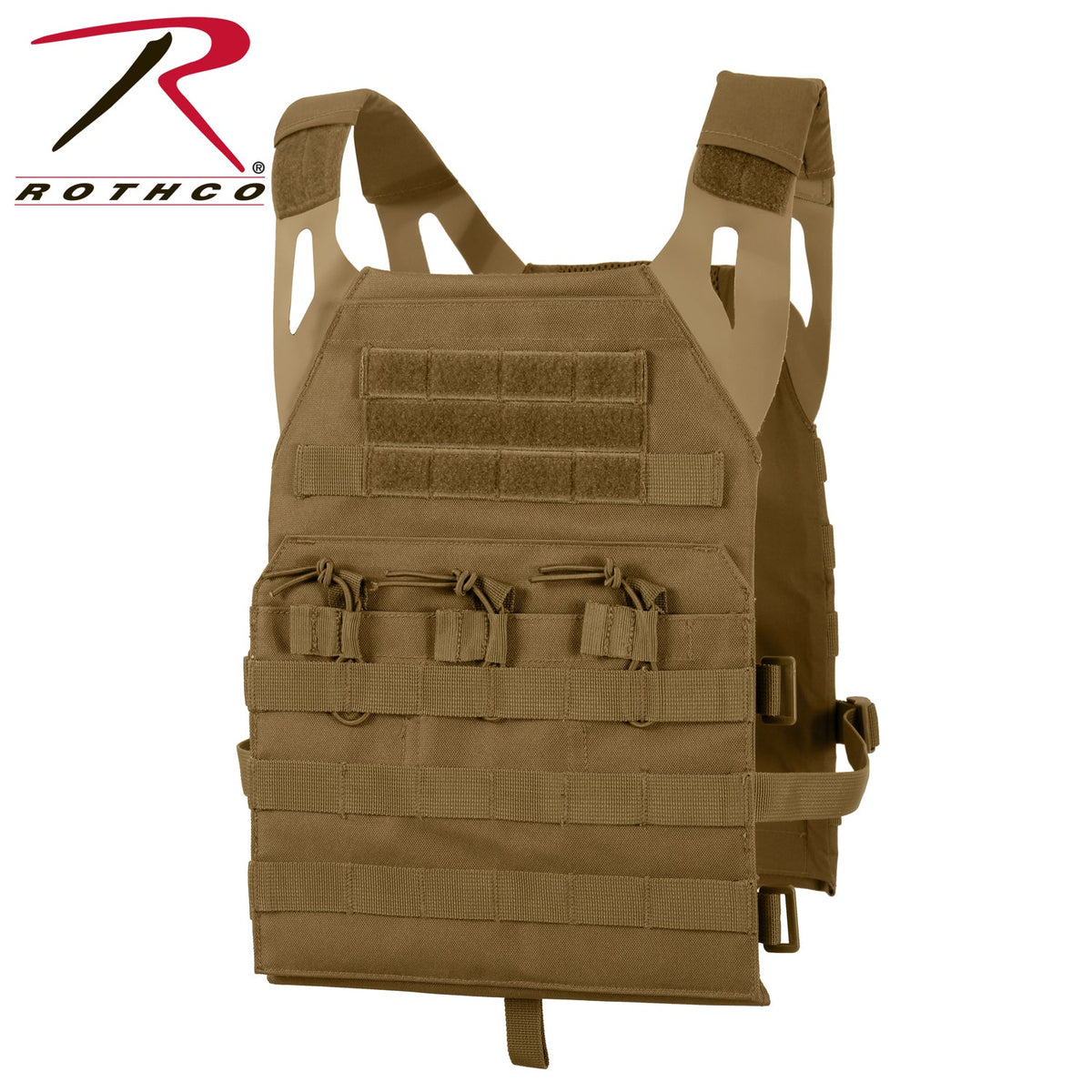 Rothco Lightweight Armor Plate Carrier Vest Coyote Brown Size Regular - Get Tight Gear