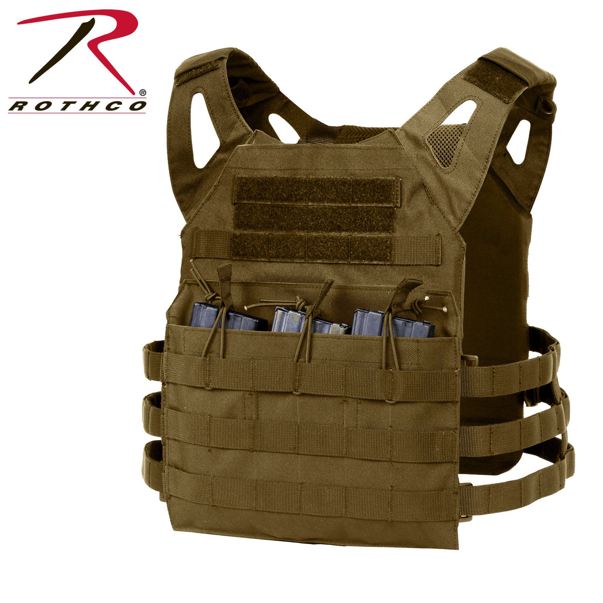 Rothco Lightweight Armor Plate Carrier Vest Coyote Brown Size Regular - Get Tight Gear
