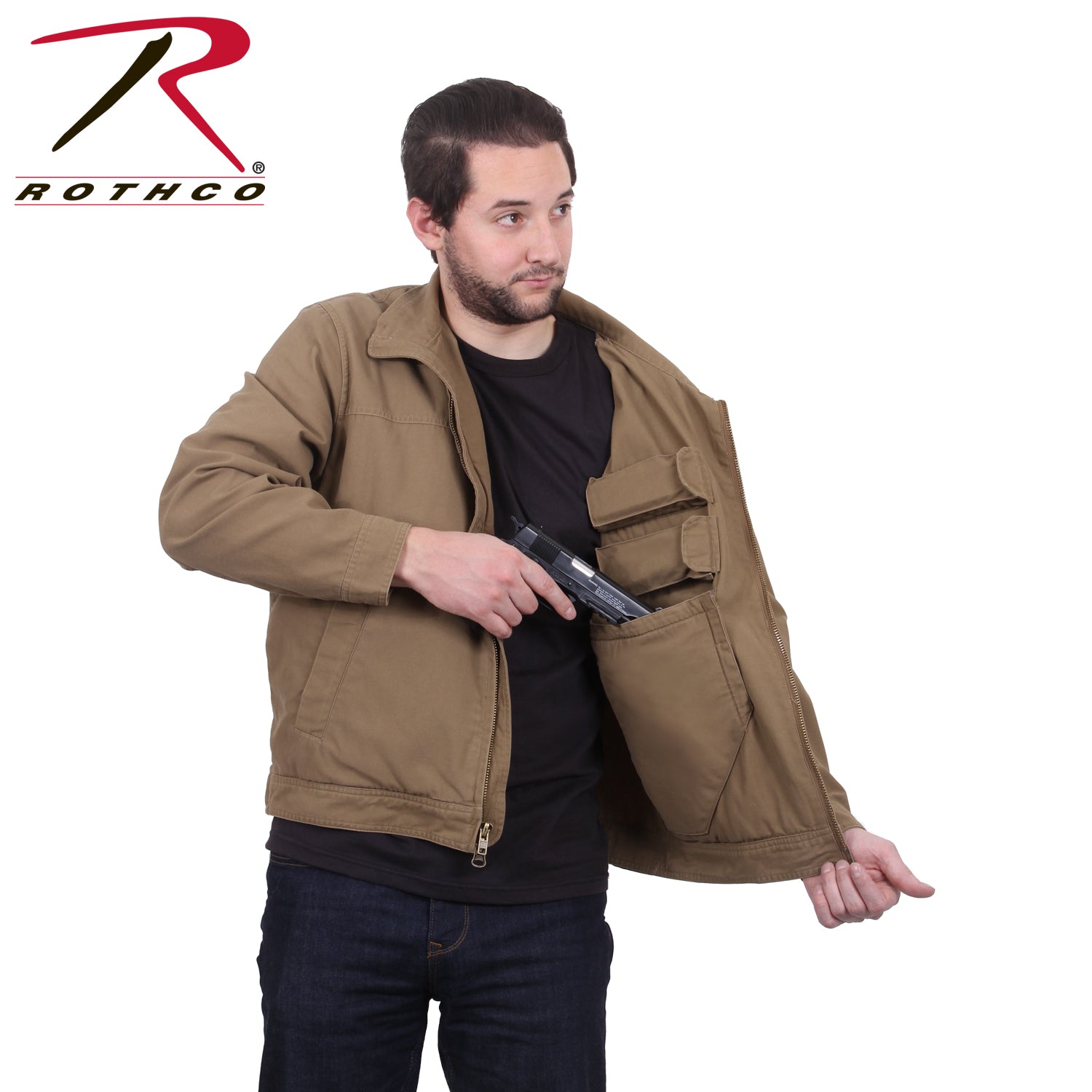 Rothco Lightweight Concealed Carry Jacket Coyote Brown Size 2XL - Get Tight Gear