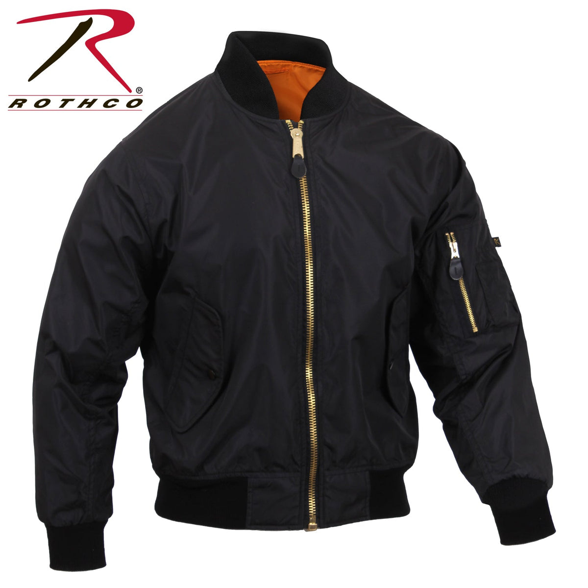 Rothco Lightweight Enhanced Nylon MA - 1 Flight Jacket Black Size L - Get Tight Gear