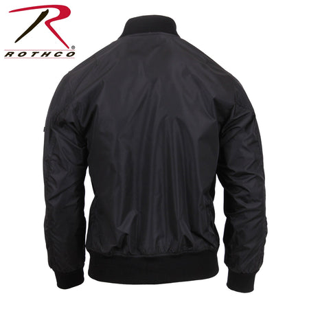 Rothco Lightweight Enhanced Nylon MA - 1 Flight Jacket Black Size M - Get Tight Gear