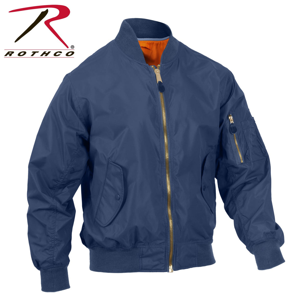 Rothco Lightweight Enhanced Nylon MA - 1 Flight Jacket Navy Blue Size XL - Get Tight Gear