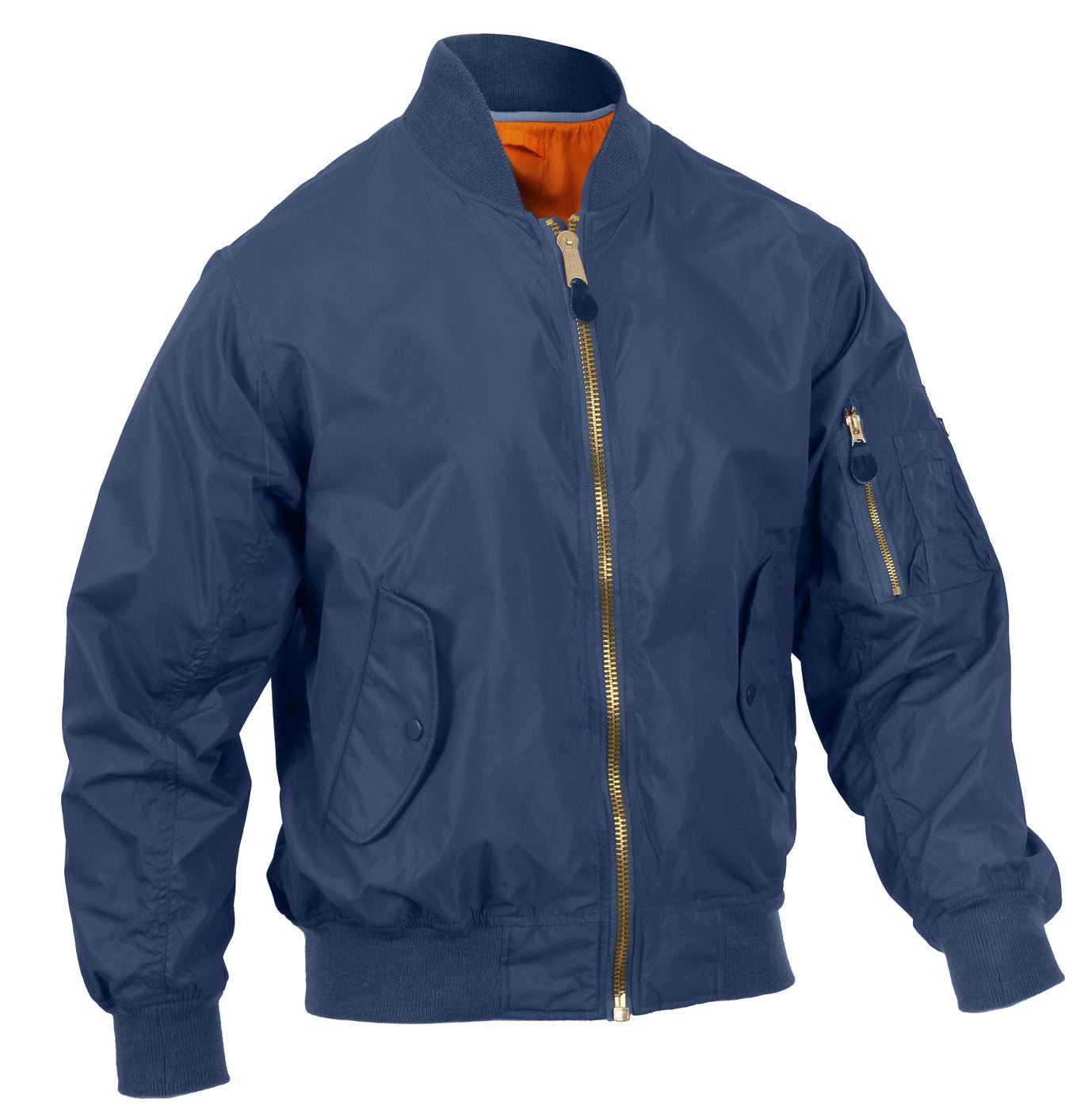 Rothco Lightweight Enhanced Nylon MA - 1 Flight Jacket Navy Blue Size XS - Get Tight Gear
