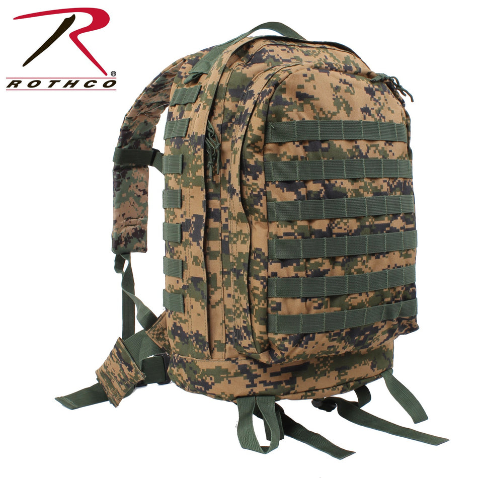 Rothco MOLLE II 3 - Day Assault Pack Woodland Digital Camo - Get Tight Gear