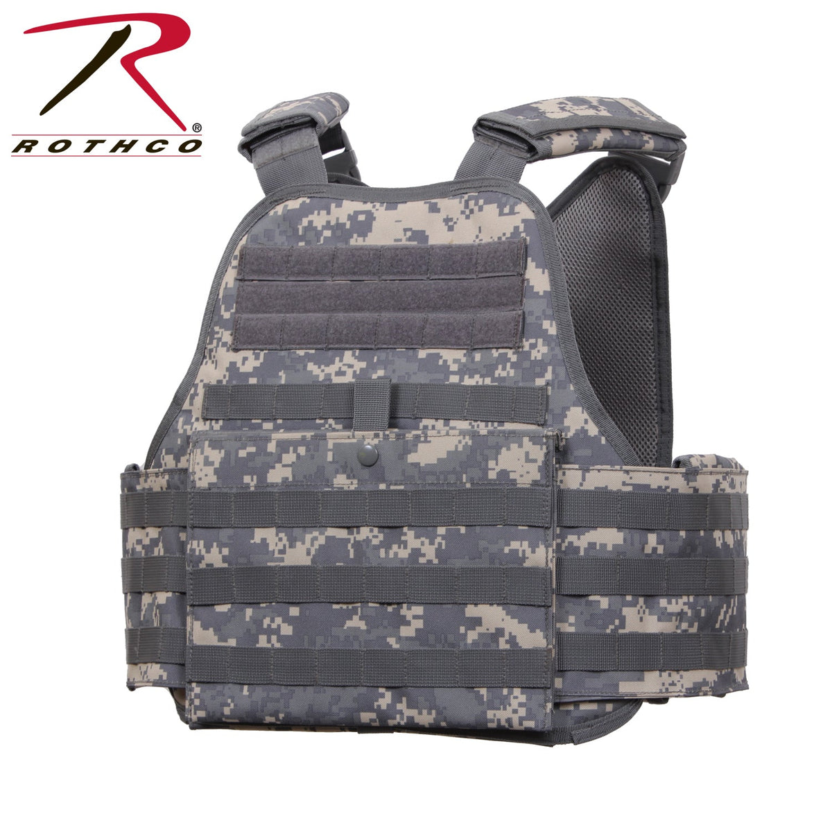 Rothco MOLLE Plate Carrier Vest ACU Digital Camo Size Regular - Get Tight Gear