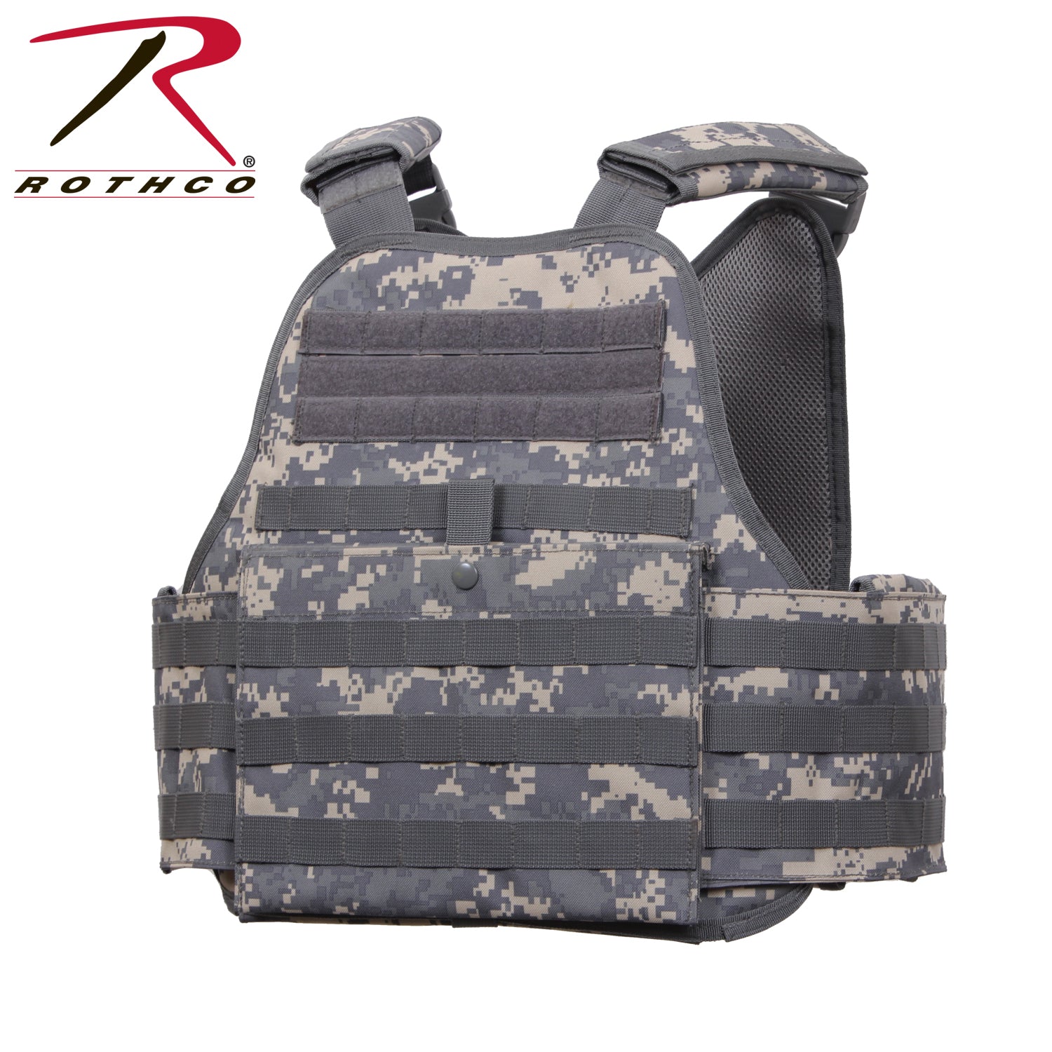 Rothco MOLLE Plate Carrier Vest ACU Digital Camo Size Regular - Get Tight Gear