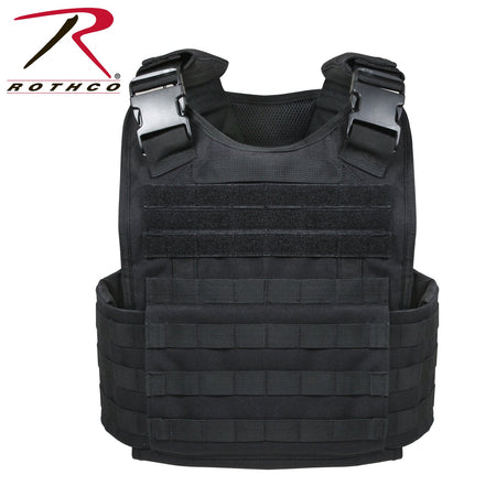 Rothco MOLLE Plate Carrier Vest Black Size Regular - Get Tight Gear