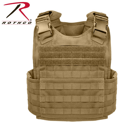 Rothco MOLLE Plate Carrier Vest Coyote Brown Size 2XL / 3XL - Get Tight Gear