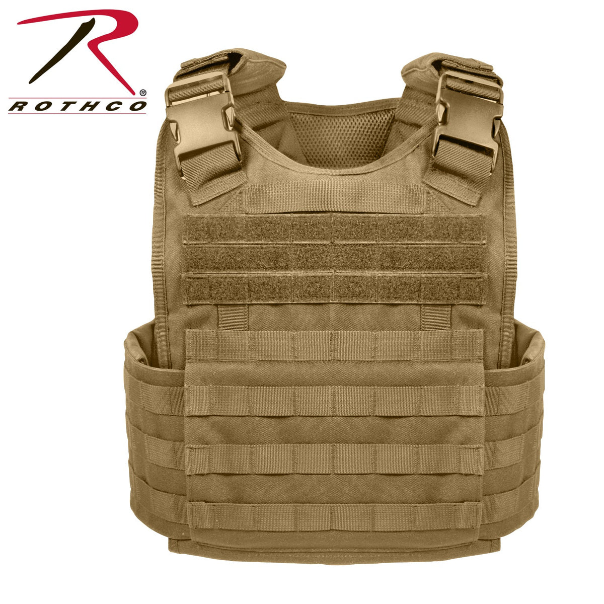 Rothco MOLLE Plate Carrier Vest Coyote Brown Size XS / S - Get Tight Gear
