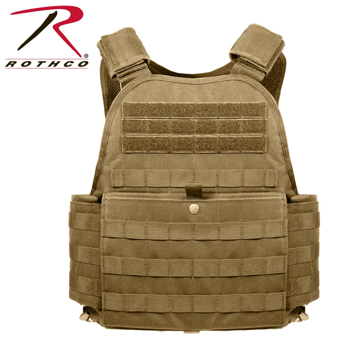 Rothco MOLLE Plate Carrier Vest Coyote Brown Size XS / S - Get Tight Gear