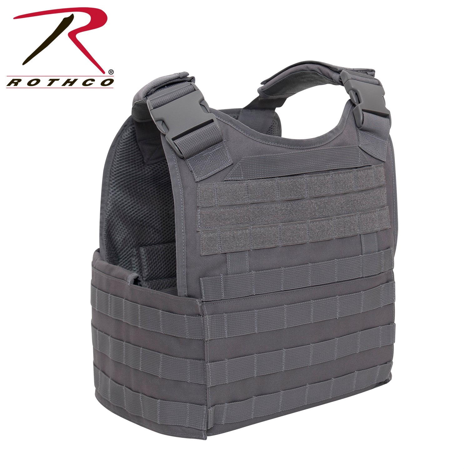 Rothco MOLLE Plate Carrier Vest Grey Size Regular - Get Tight Gear