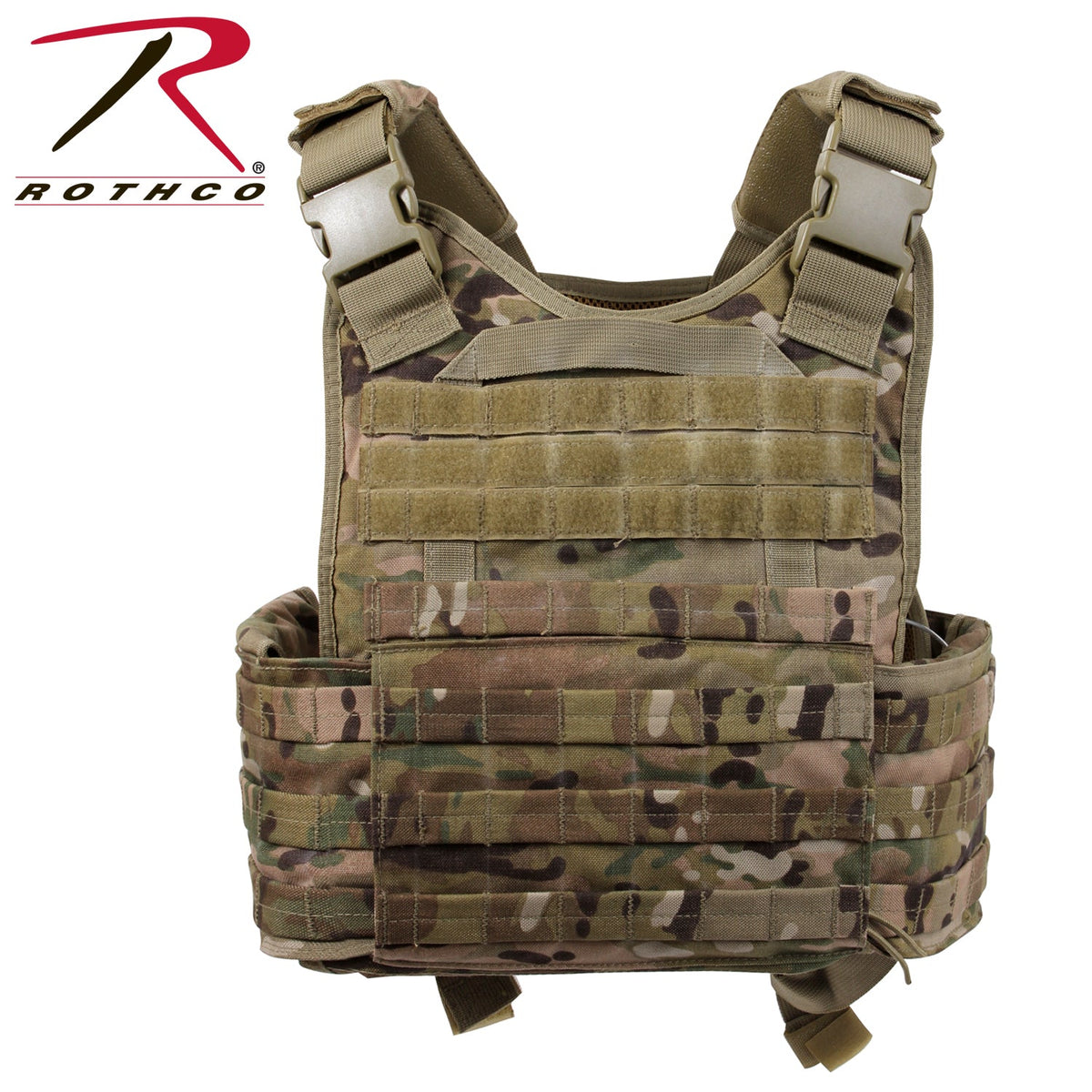 Rothco MOLLE Plate Carrier Vest MultiCam Size Regular - Get Tight Gear