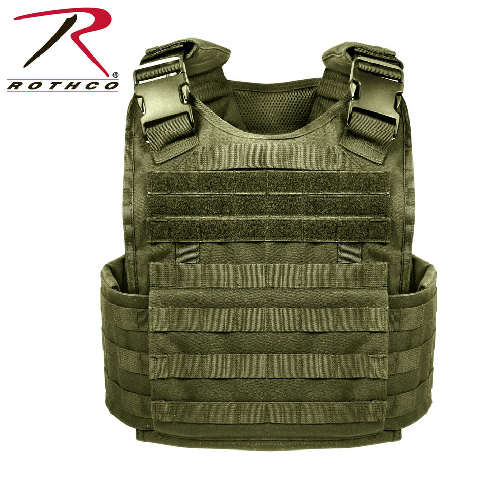 Rothco MOLLE Plate Carrier Vest Olive Drab Size Regular - Get Tight Gear