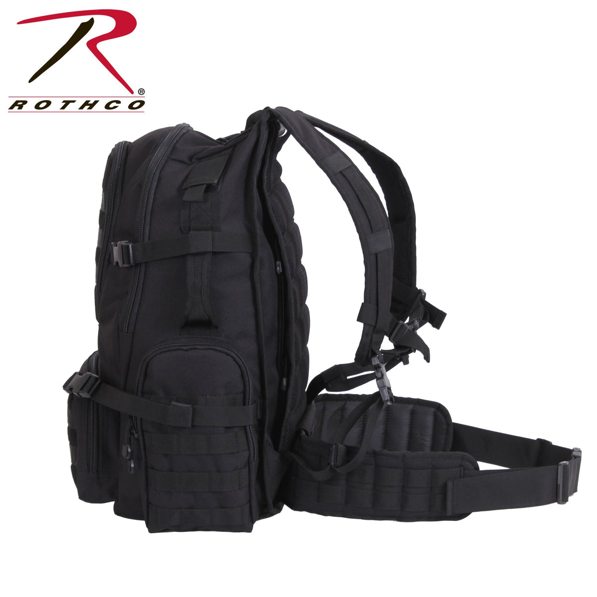 Rothco Multi - Chamber MOLLE Assault Pack Black - Get Tight Gear