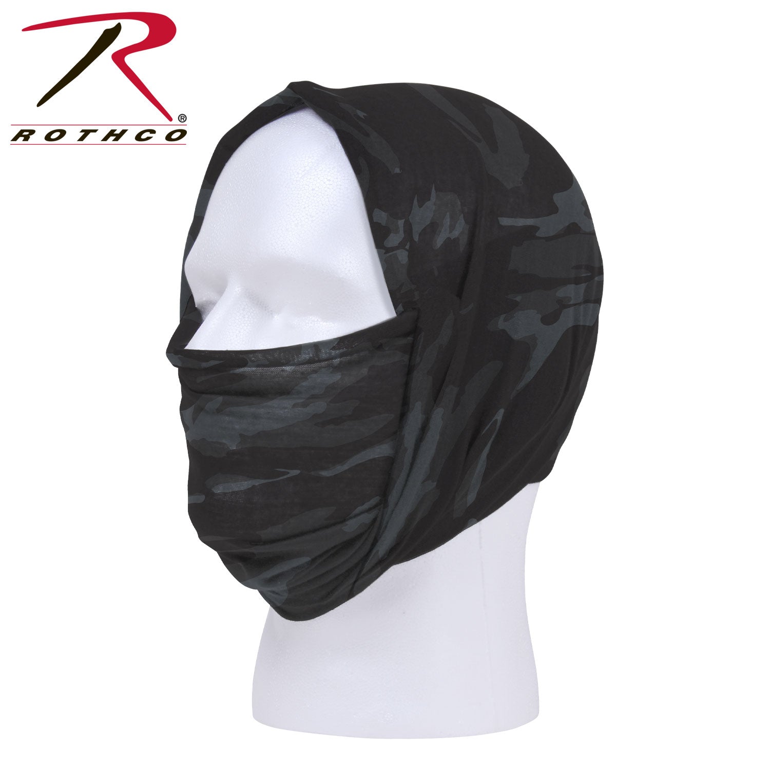 Rothco Multi - Use Neck Gaiter and Face Covering Tactical Wrap Black Camo Size One Size - Get Tight Gear