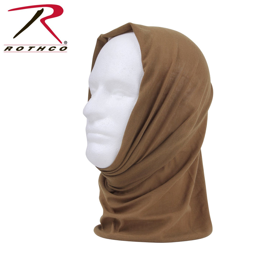 Rothco Multi - Use Neck Gaiter and Face Covering Tactical Wrap Coyote Brown Size One Size - Get Tight Gear