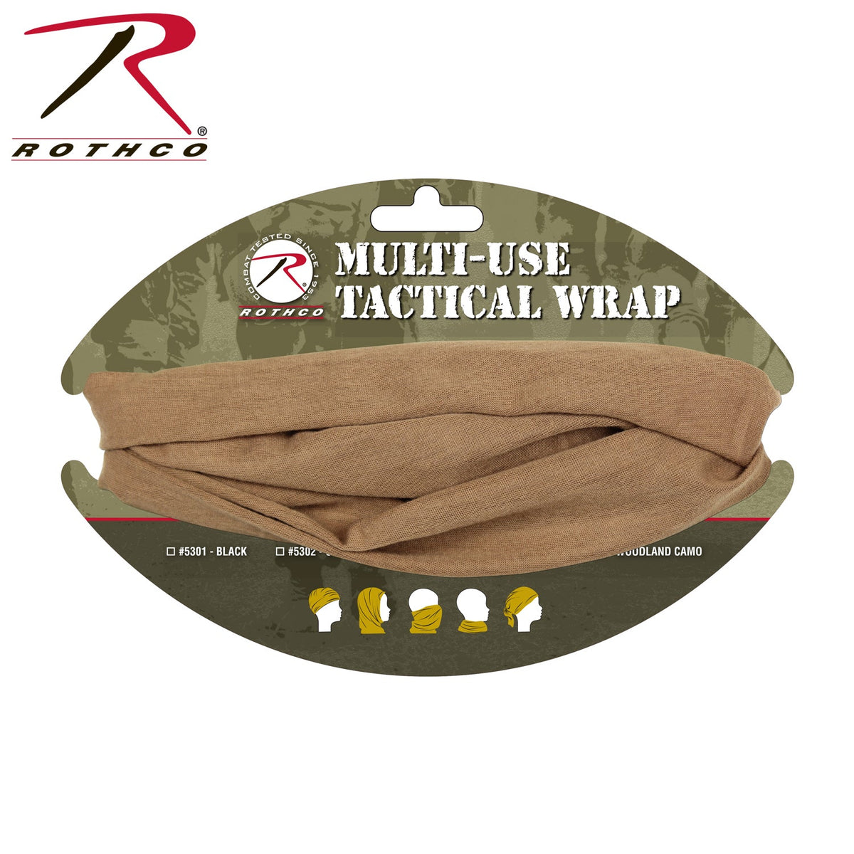 Rothco Multi - Use Neck Gaiter and Face Covering Tactical Wrap Coyote Brown Size One Size - Get Tight Gear