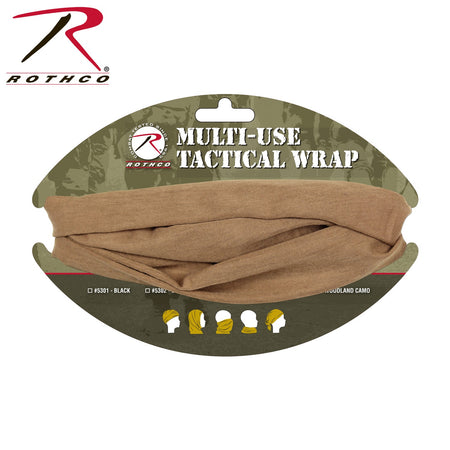 Rothco Multi - Use Neck Gaiter and Face Covering Tactical Wrap Coyote Brown Size One Size - Get Tight Gear