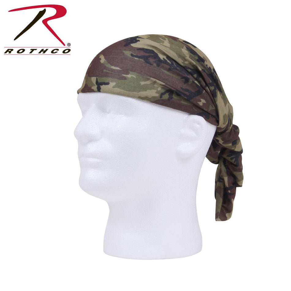 Rothco Multi - Use Neck Gaiter and Face Covering Tactical Wrap Woodland Camo Size One Size - Get Tight Gear