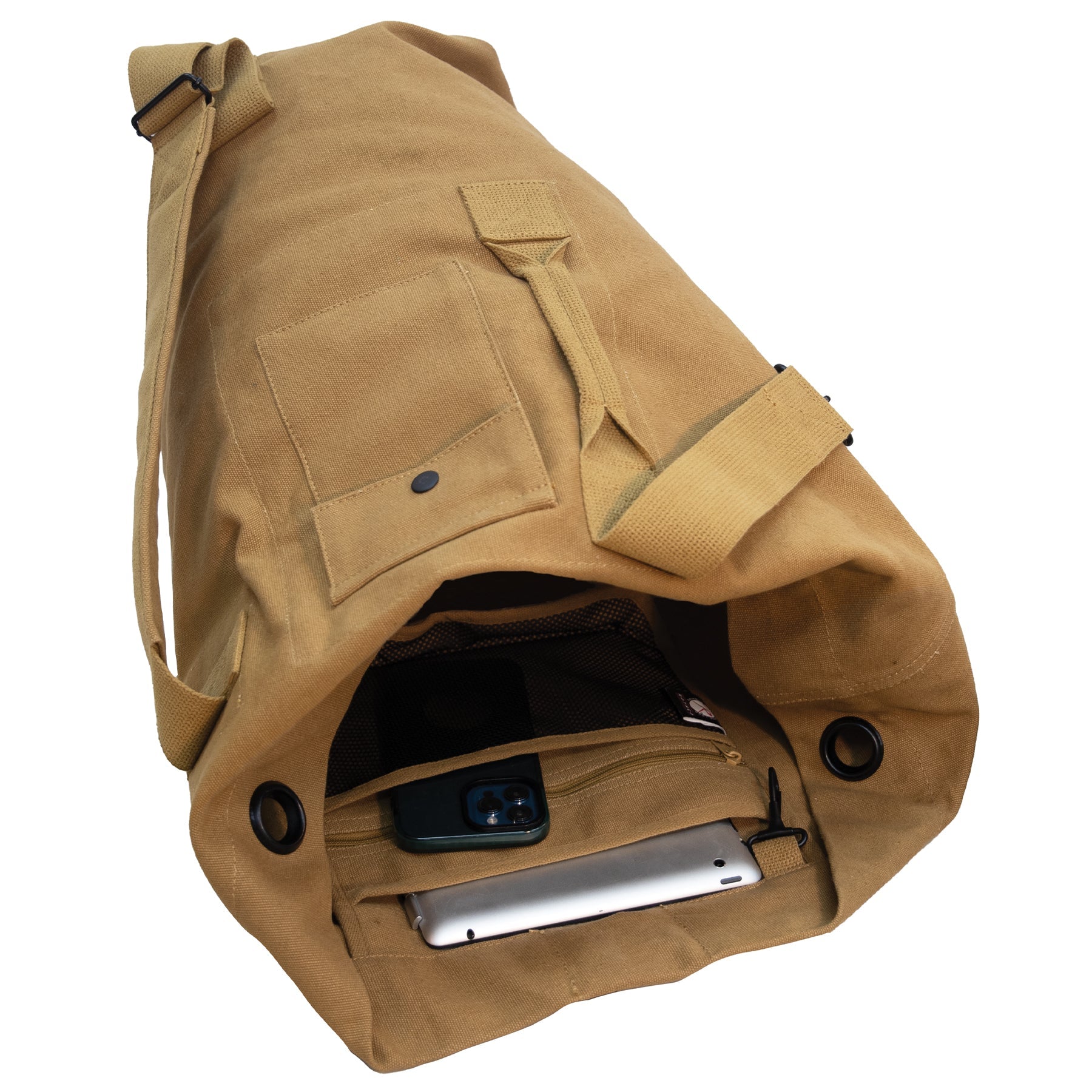 Rothco Nomad Canvas Duffle Backpack Coyote Brown - Get Tight Gear