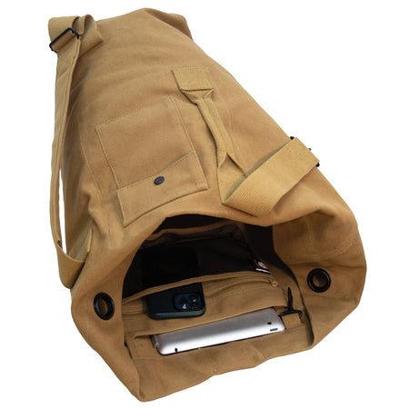 Rothco Nomad Canvas Duffle Backpack Coyote Brown - Get Tight Gear