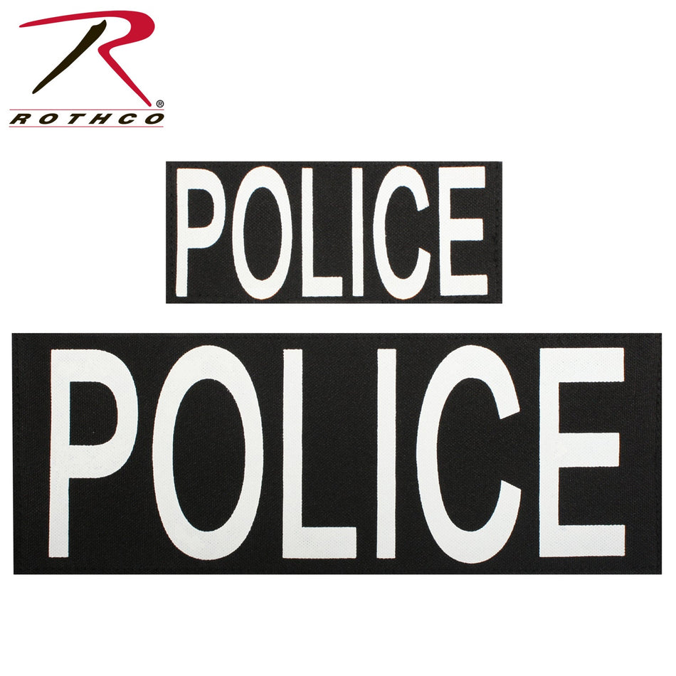 Rothco Police Patch With Hook Back Size Set: 1 Small & 1 Large - Get Tight Gear