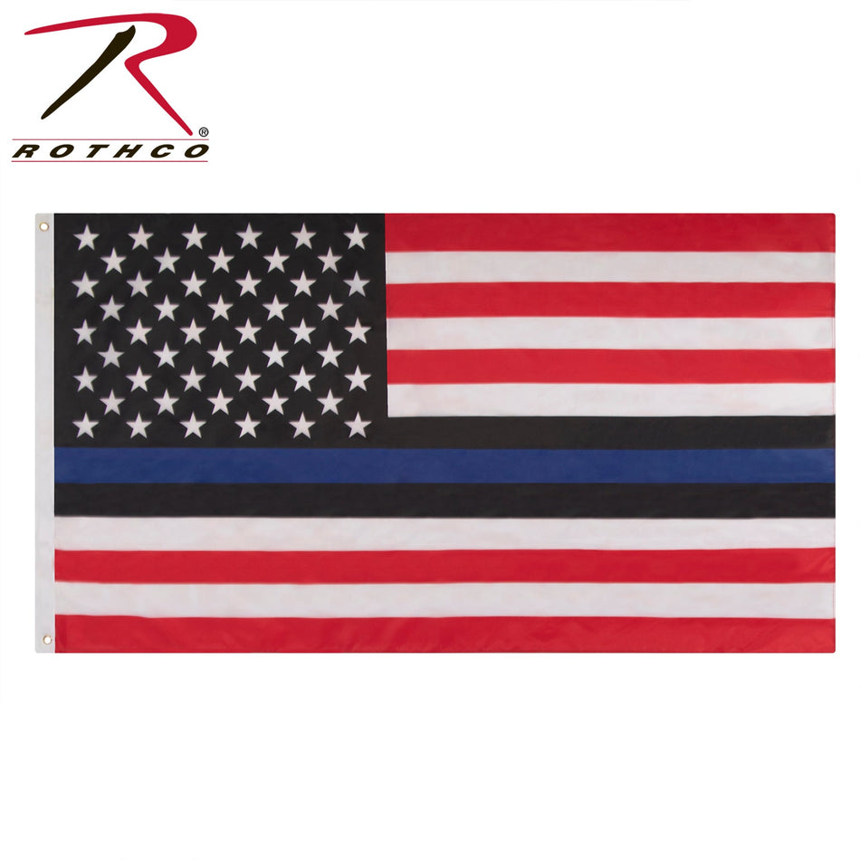 Rothco Red, White, and Blue Thin Blue Line US Flag - 3' X 5' - Get Tight Gear