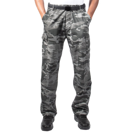 Rothco Relaxed Fit Zipper Fly BDU Pants Black Camo Size L - Get Tight Gear