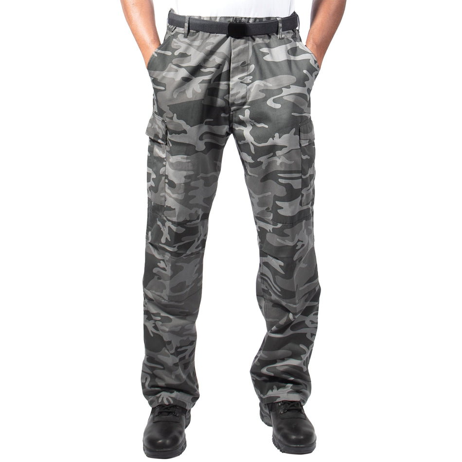 Rothco Relaxed Fit Zipper Fly BDU Pants Black Camo Size S - Get Tight Gear