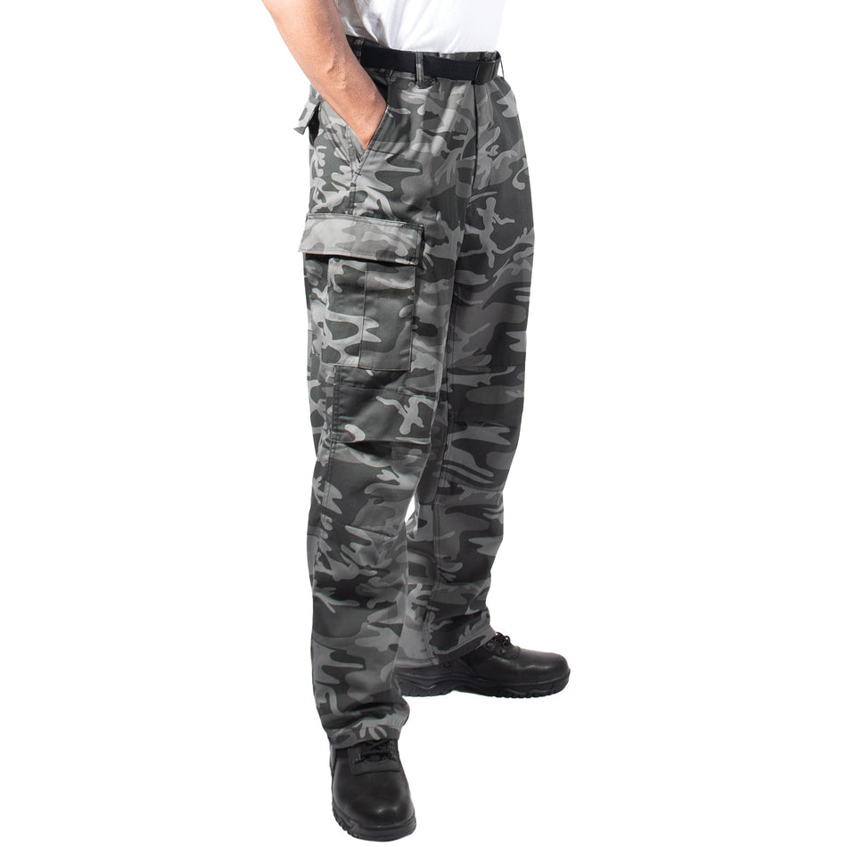 Rothco Relaxed Fit Zipper Fly BDU Pants Black Camo Size S - Get Tight Gear