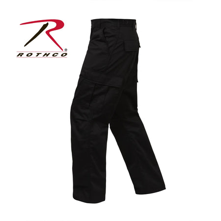 Rothco Relaxed Fit Zipper Fly BDU Pants Black Size 4XL - Get Tight Gear