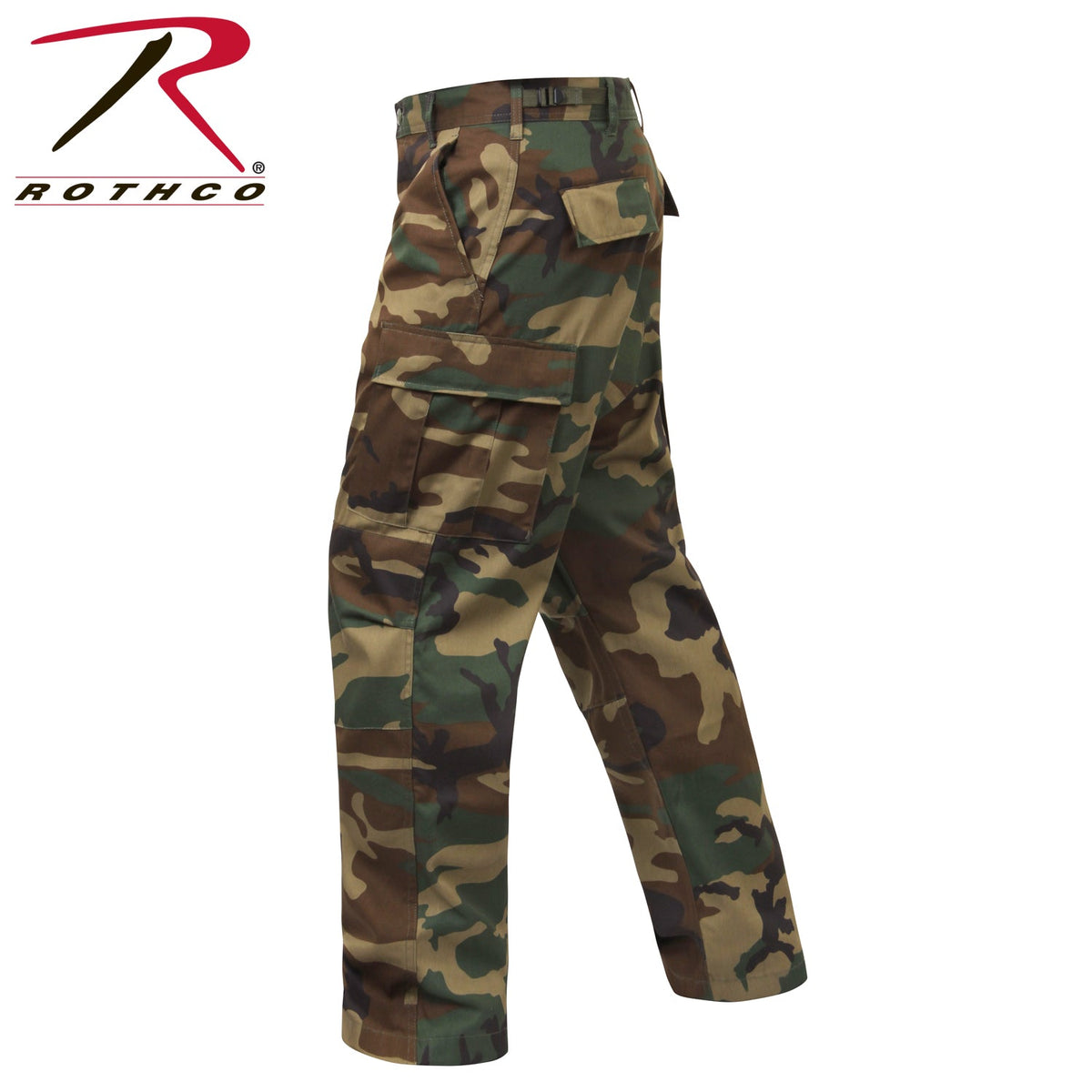 Rothco Relaxed Fit Zipper Fly BDU Pants Woodland Camo Size L - Get Tight Gear