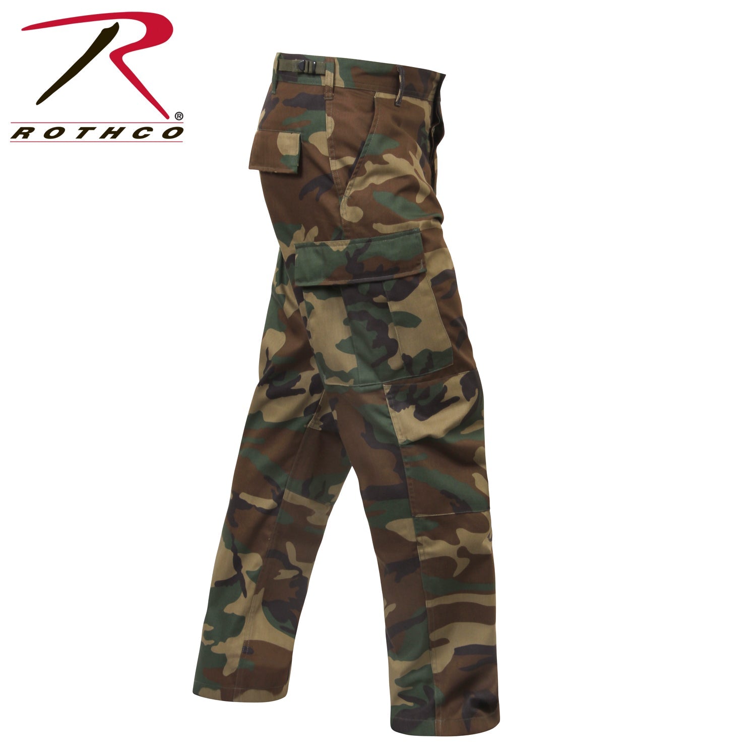 Rothco Relaxed Fit Zipper Fly BDU Pants Woodland Camo Size S - Get Tight Gear