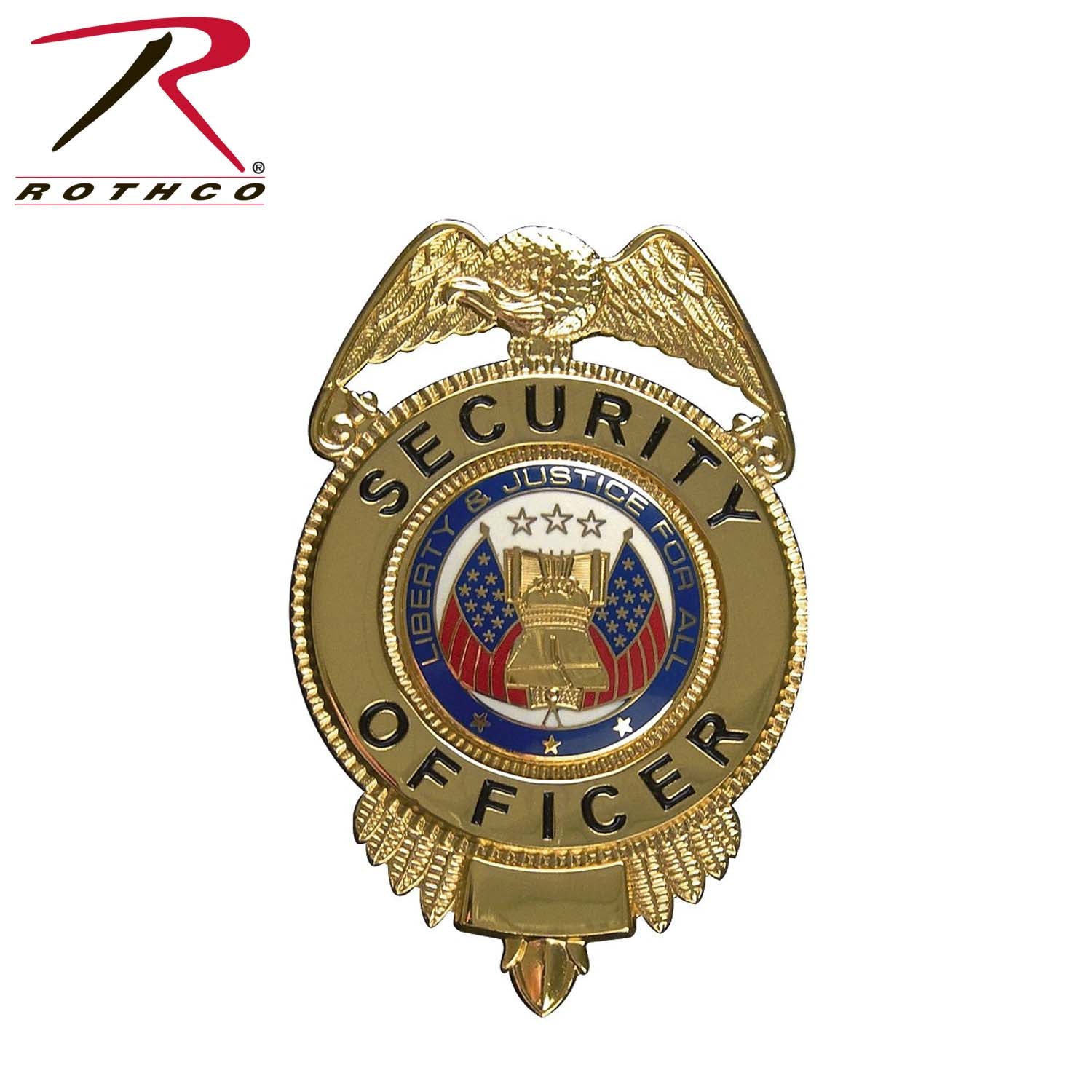 Rothco Security Officer Badge With Flags Gold - Get Tight Gear