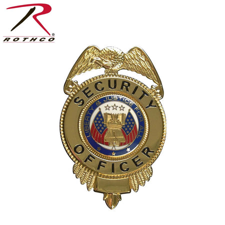 Rothco Security Officer Badge With Flags Gold - Get Tight Gear