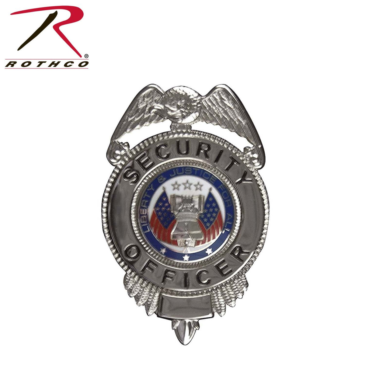 Rothco Security Officer Badge With Flags Silver - Get Tight Gear
