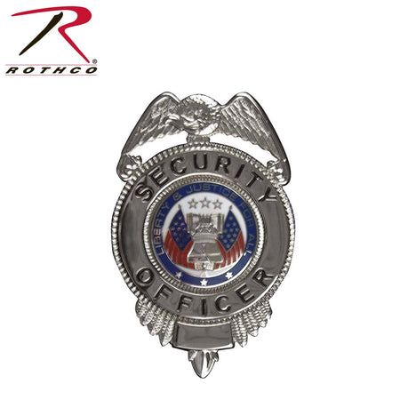 Rothco Security Officer Badge With Flags Silver - Get Tight Gear