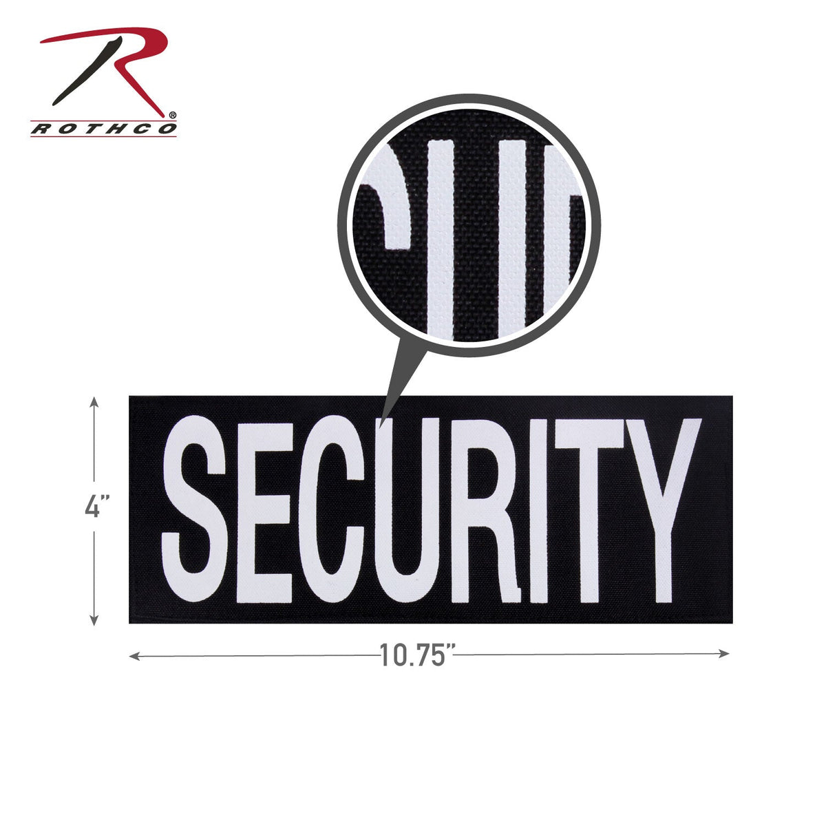 Rothco Security Patch With Hook Back Black / White Size L - Get Tight Gear