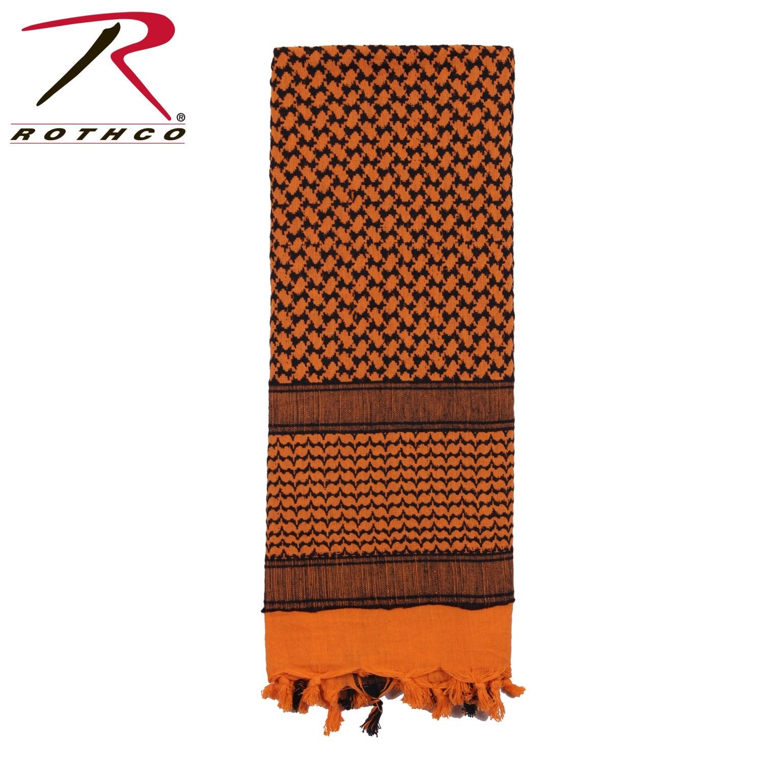 Rothco Shemagh Tactical Desert Keffiyeh Scarf Black / Orange Size One Size - Get Tight Gear
