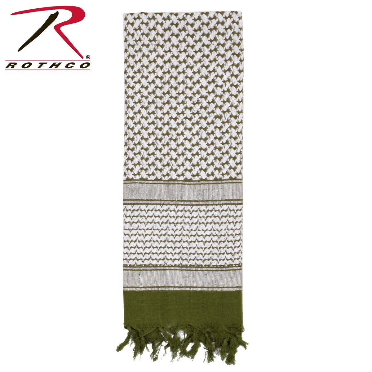Rothco Shemagh Tactical Desert Keffiyeh Scarf Olive Drab / White Size One Size - Get Tight Gear